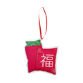 Red pocket fabric ornament