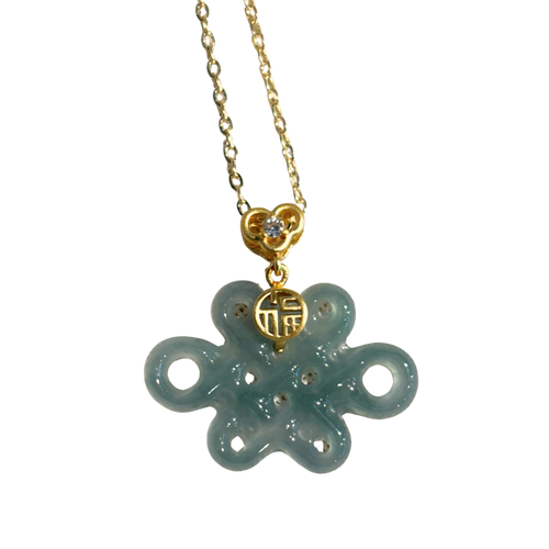 Lucky Knot Jade Pendant Necklace