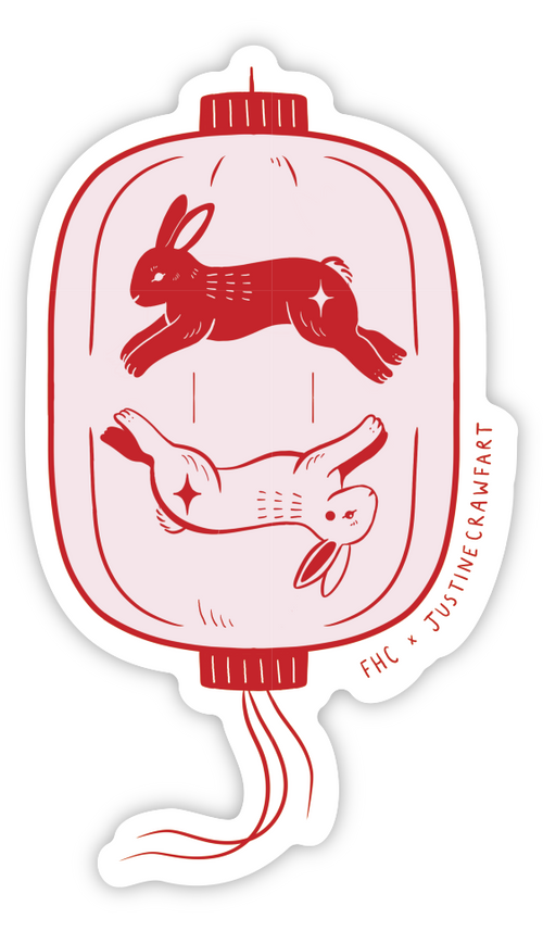 FHC x Justine Crawfart Pink Bunny Lantern Magnet
