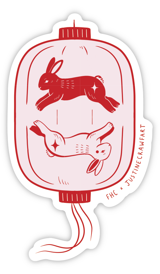 FHC x Justine Crawfart Pink Bunny Lantern Magnet