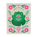 Happy Birthday Frog Risograph Greeting Card