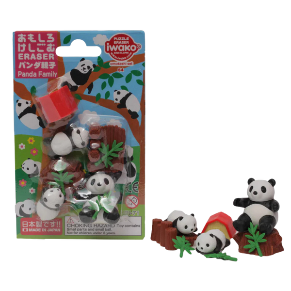 Panda Family Eraser Pack