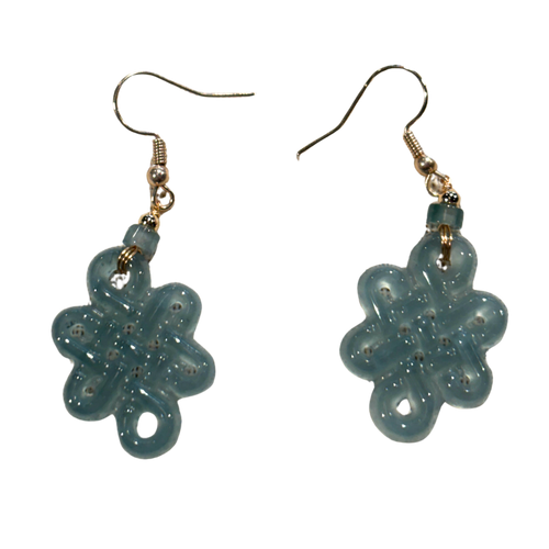 Lucky Knot Jade Drop Earrings