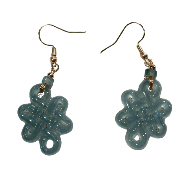 Lucky Knot Jade Drop Earrings