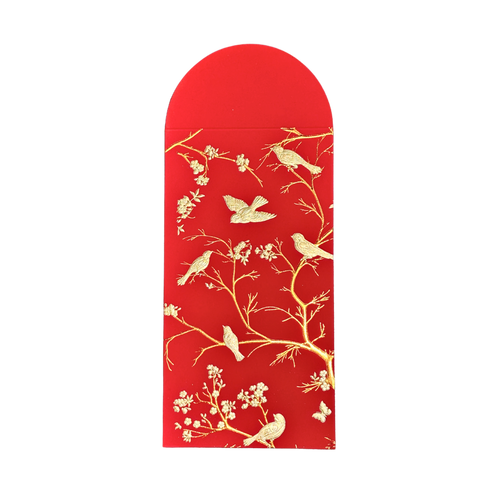 Golden Bird and Branches Red Envelopes