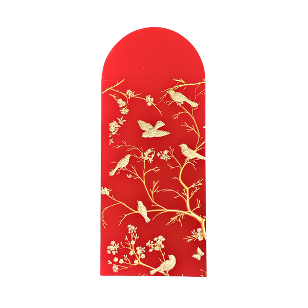 Golden Bird and Branches Red Envelopes