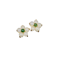 White Jade Flower Earrings