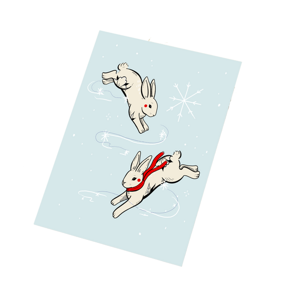 Winter Rabbits Greeting Card