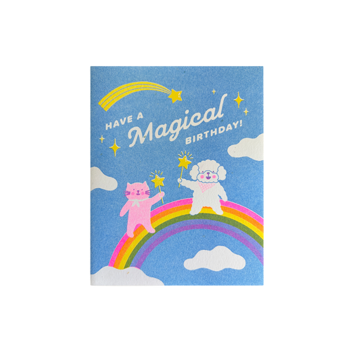 Magical Birthday Risograph Greeting Card