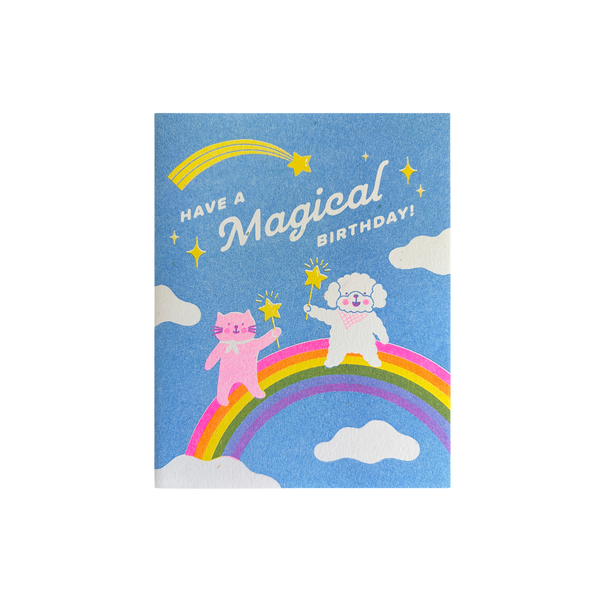 Magical Birthday Risograph Greeting Card