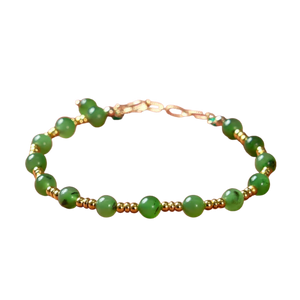 Beaded Jade Chain Bracelet