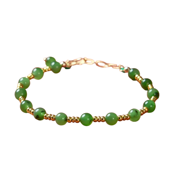 Beaded Jade Chain Bracelet