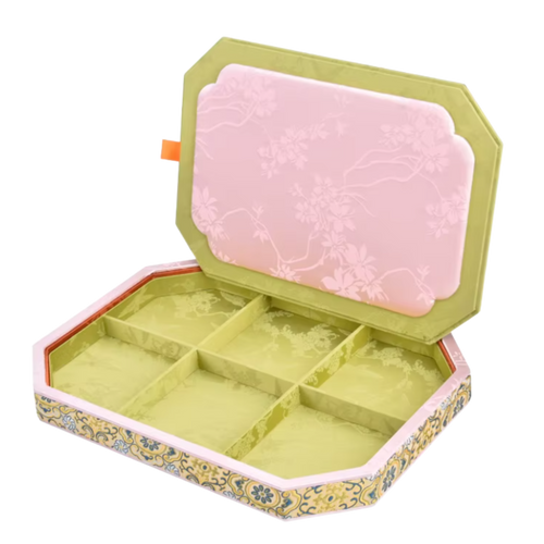 Large Embroidered Jewelry Tray With Lid