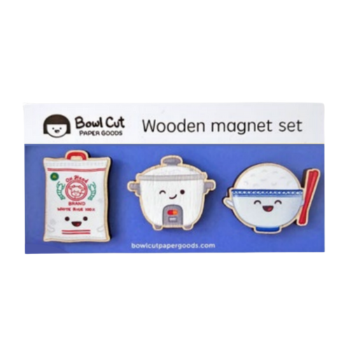 Rice Wooden Magnet Set