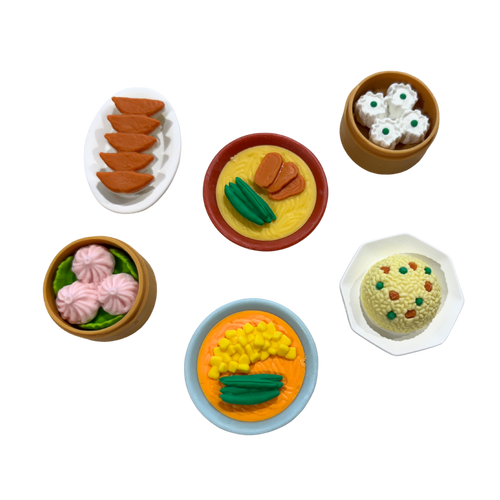 Assorted Chinese Food Erasers