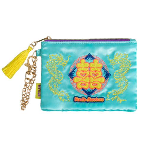 Embroidered Pouch with Chain