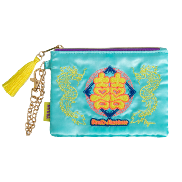 Embroidered Pouch with Chain