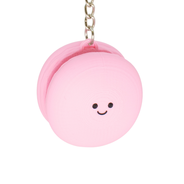 Smiley Macaron Clicker Keychain