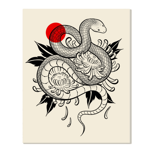 Chrysanthemum Snake Print