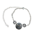 Black Jadeite Lucky Coin Donut Bracelet