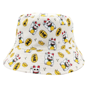 Lucky Cat Reversible Reversible Bucket Hat