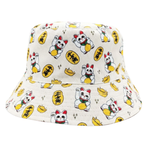 Lucky Cat Reversible Reversible Bucket Hat