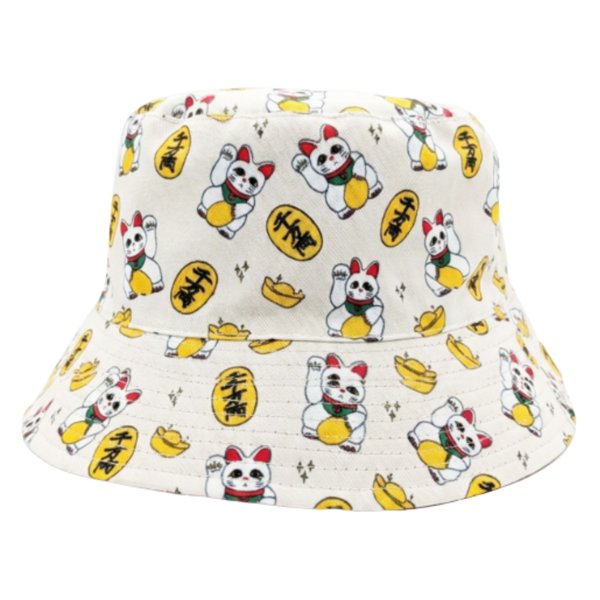 Lucky Cat Reversible Reversible Bucket Hat