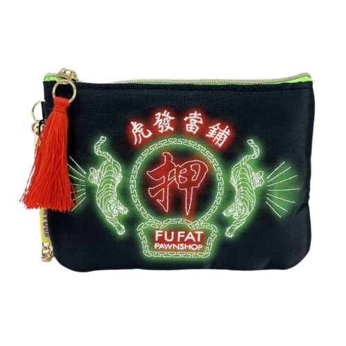 Embroidered Pouch with Chain