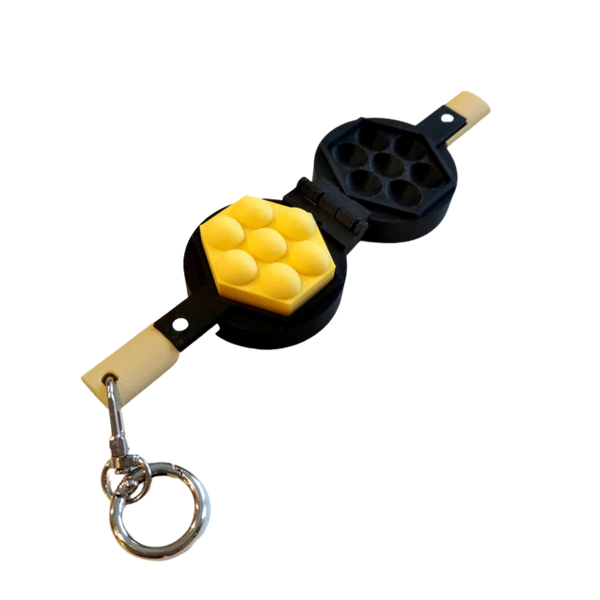Egg Waffle Iron Clicker Keychain