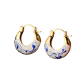 Enamel Glaze Tapered Hoop Earrings