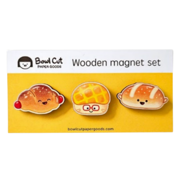 Chinese Bakery Buns Wooden Magnet Set