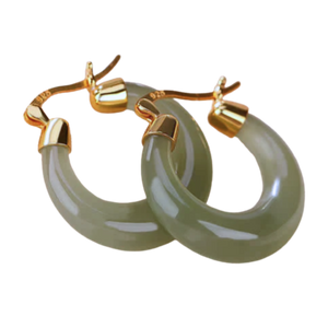 Jade Tapered Hoop Earrings