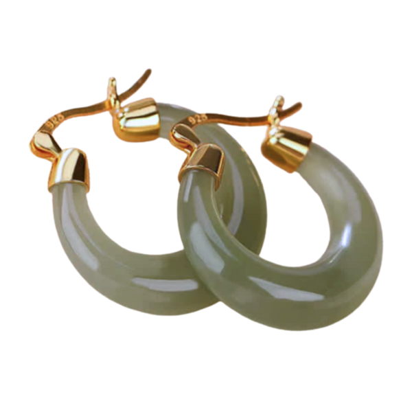 Jade Tapered Hoop Earrings