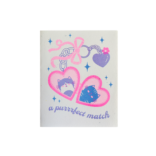 Puuurfect Match Risograph Greeting Card