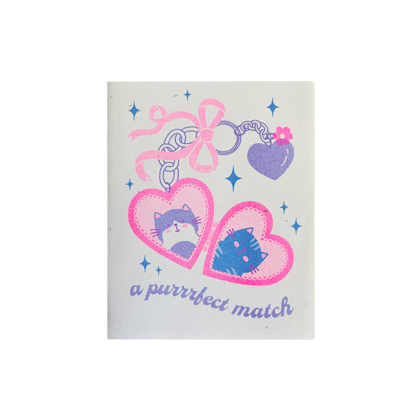 Puuurfect Match Risograph Greeting Card