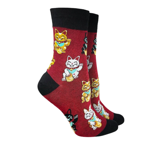 Lucky Waving Cat Socks