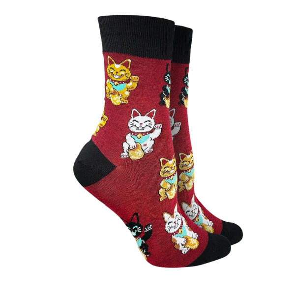 Lucky Waving Cat Socks