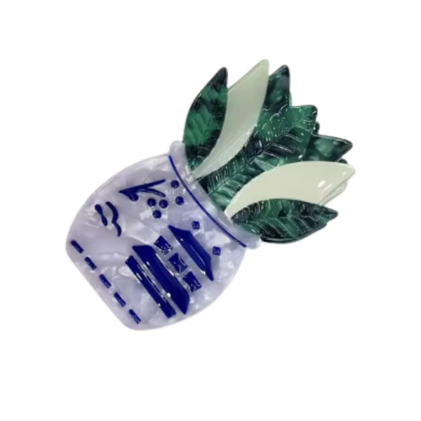 Porcelain Plant Claw Clip