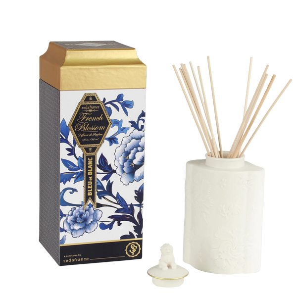 French Blossom Bleu Et Blanc Diffuseur