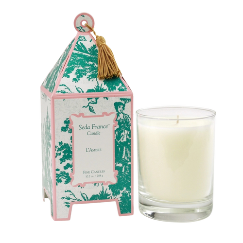 L'ambre Classic Toile Pagoda Box Candle