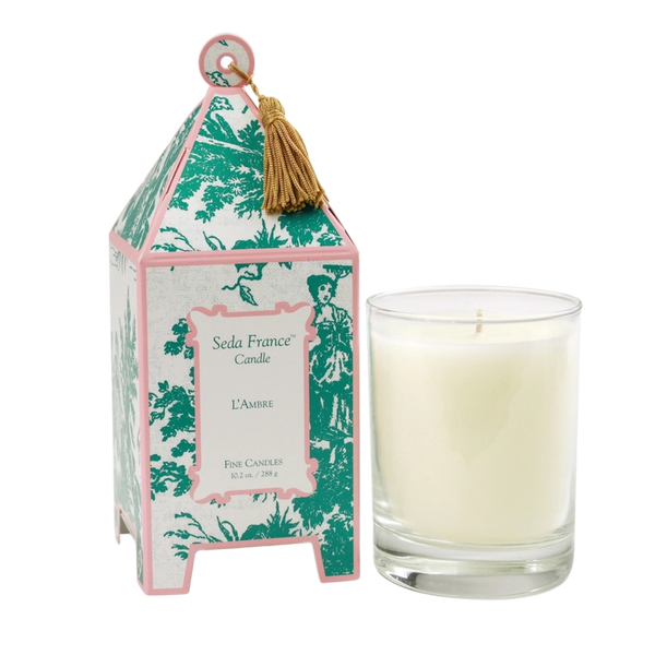 L'ambre Classic Toile Pagoda Box Candle