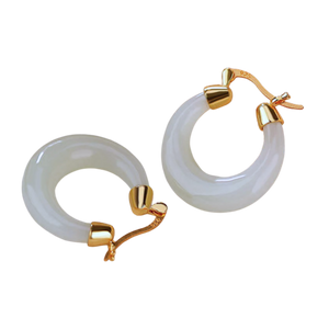 Jade Tapered Hoop Earrings