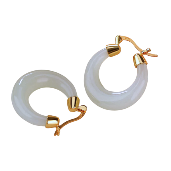 Jade Tapered Hoop Earrings