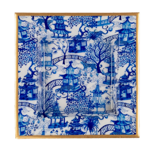 Garden Party Enameled Trinket Tray