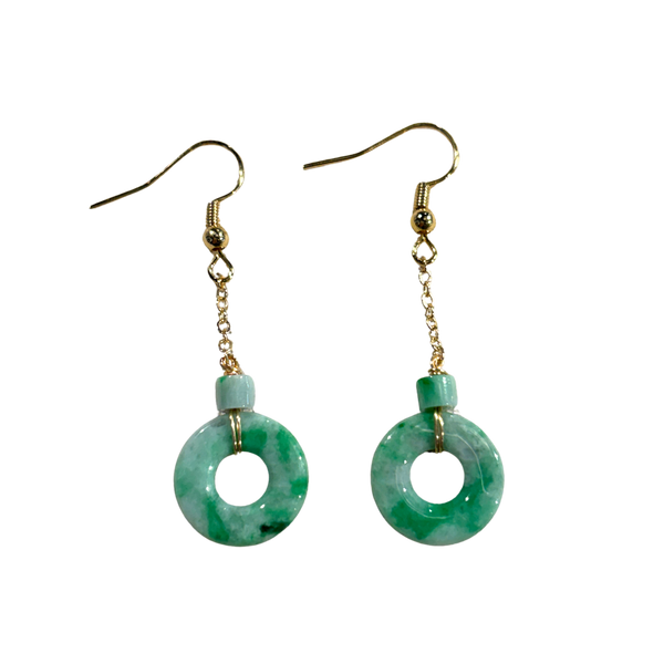 Donut Jade Drop Earrings
