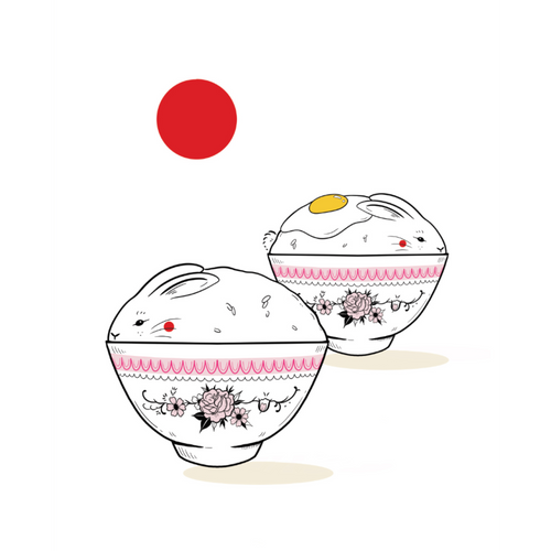 Rice Bowl Bunnies Print