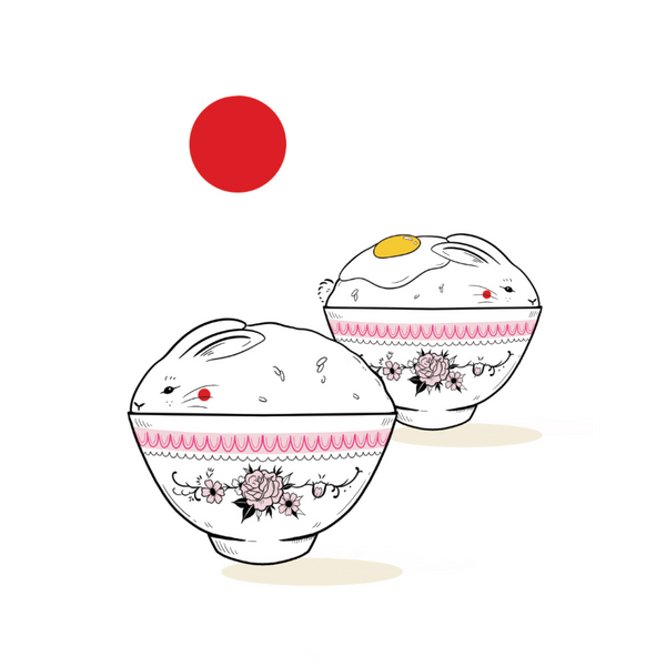Rice Bowl Bunnies Print