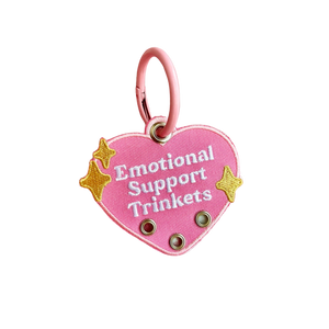 Emotional Support Trinkets Heart Embroidered Keychain