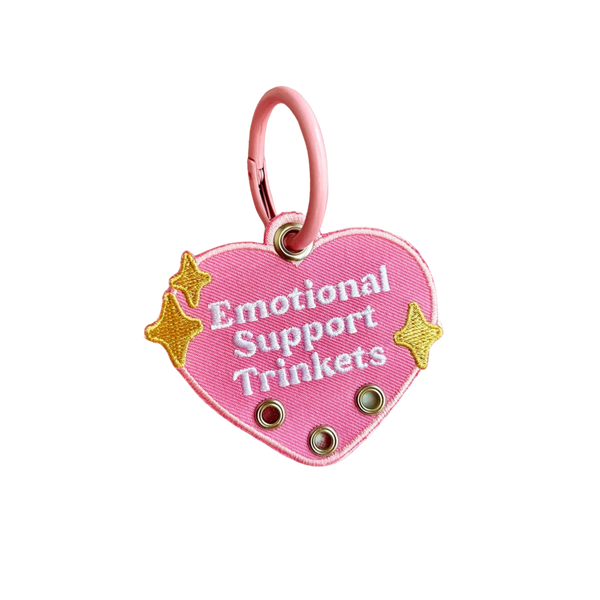 Emotional Support Trinkets Heart Embroidered Keychain