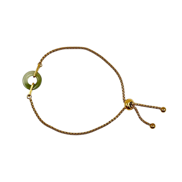 Dark Jade Disk Bracelet